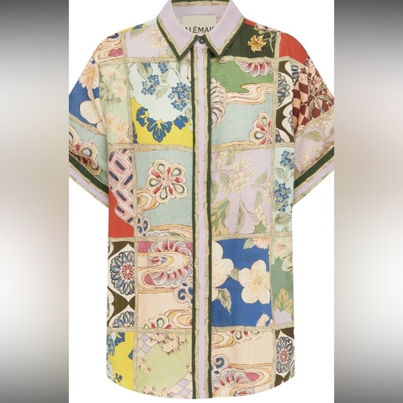 New 2025 ALEMAIS Bianca Patchwork Wide-Leg Pants and matching top set - Picture 9 of 13